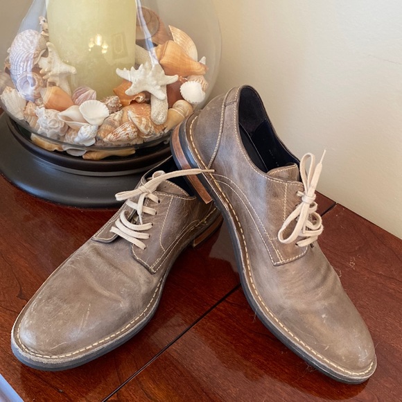 Coke Haan Nike Air Stratton Distressed Taupe Leather Shoes Size 10 - Picture 2 of 15